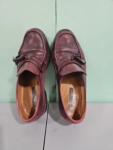 Scarpe mocassino Florsheim Comfortech bordeaux pelle nappa uomo taglia 10,5 USA - Foto 1 di 13