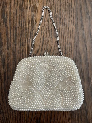 Vintage Handmade in Japan "Bon Soir" Purse with Italian Beads Kisslock Closure - Image 1 of 4