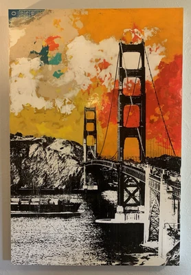 Original Deanna Fainelli "Entering the Golden Gate" Signed 2016 Acrylic on Wood - Image 1 of 4