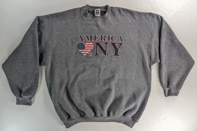 Vintage America Loves New York Sweatshirt Size XL Fleece Sweater Franklin Sports - Image 1 of 4