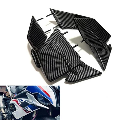 For 19-24 BMW S1000RR M1000RR Front Spoiler Fixed Wind Winglets Carbon Fiber - Image 1 of 4