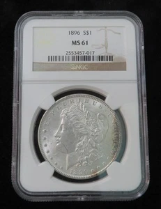 1896 Morgan Silver Dollar * NGC Graded MS61 * Nice Tone on Obverse - Picture 1 of 6