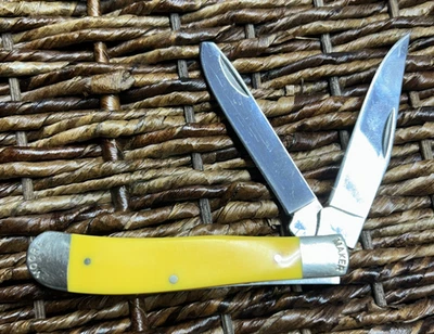 Cuchillo trampero Moore Maker 3202 EB tamaño completo amarillo Delrin Foto 1 de 4