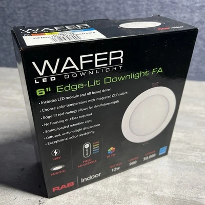 Downlight LED empotrado RAB 6” FA DLC0026 CCT lúmenes seleccionables 9-12W luz interior Foto 1 de 4