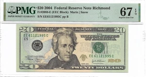 2004 $20 RICHMOND FRN. PMG SUPERB GEM Uncirculated 67 EPQ Banknote. - Picture 1 of 2