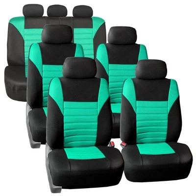 FH Group Universal Fit 3 filas fundas de asiento de coche para SUV 3D malla - Juego completo de 7 plazas Foto 1 de 4