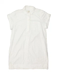 J. CREW Damen Kurzarm Shirt Kleid UK 18 XL Weiß Baumwolle SC14 - Bild 1 von 4