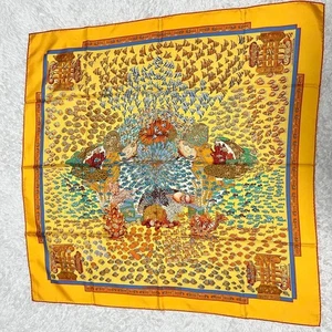 Unused HERMES Carre 90 Rencontre Oceane Fish vintage Silk Scarf Annie Faivre - Picture 1 of 9