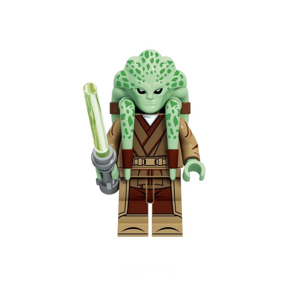 Minifigura PERSONALIZADA Star Wars Jedi Master Kit Fisto Brick Foto 1 de 1