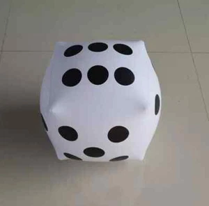 Blow Up Air Inflatable Dice Casino Poker Night Card Games Party Decoration White - Picture 1 of 3