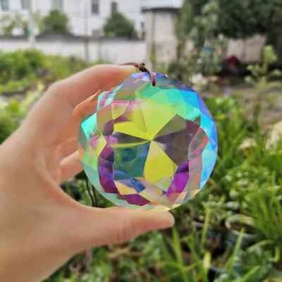 75 мм Suncatcher граненая круглая призма кристалл подвеска радужное стекло люстра - Изображение 1 из 4