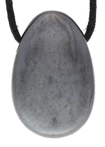Hämatit Tropfenanhänger mit Baumwollband gebohrt | Edelstein Schmuck - Picture 1 of 6