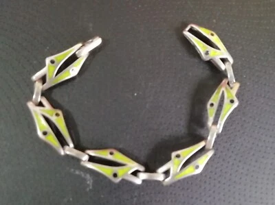 Bracciale Anni '70 In argento 925 e smalti - Immagine 1 di 4