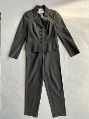 Terno calça escultural lã cinza Giorgio Armani Le Collezioni Bergdorf Goodman 8 - Imagem 1 de 4