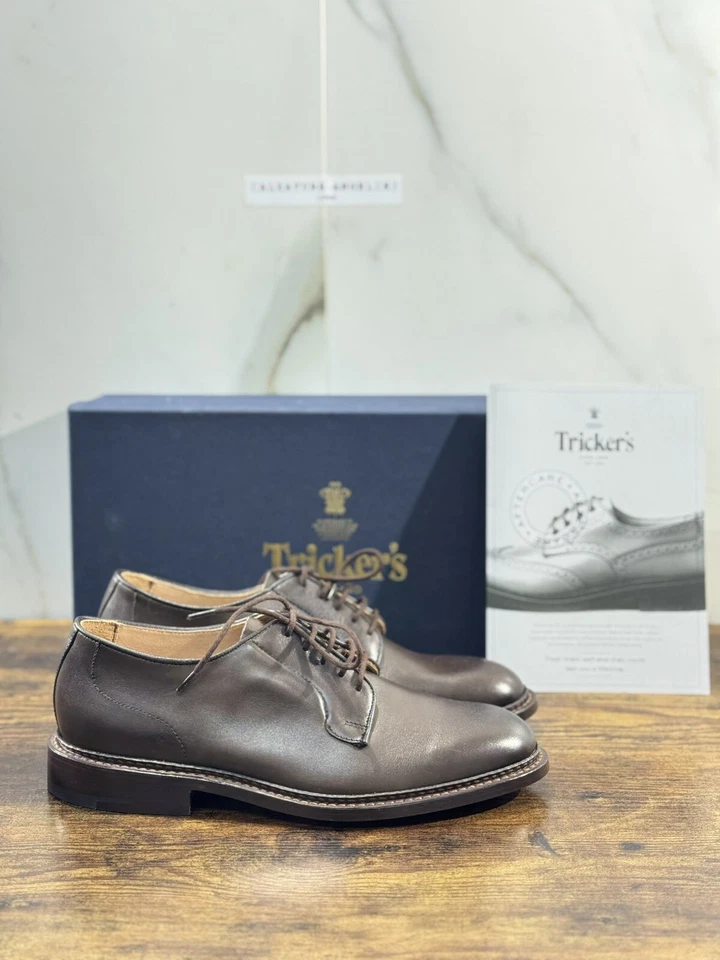 Tricker’s Scarpa Uomo Robert  Derby In Pelle Espresso   3616/ 49 Numero 40 - Imagen 1 de 4