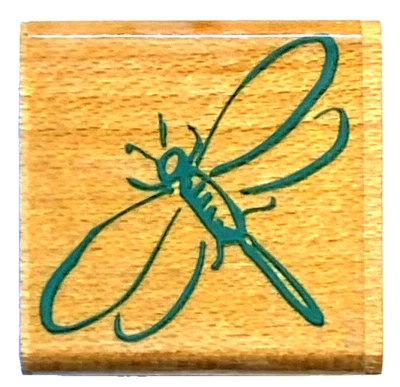 NUEVO LIBÉLULA Héroe Artes Sello de Goma Montado en Madera 2000 Insecto de Jardín Foto 1 de 4