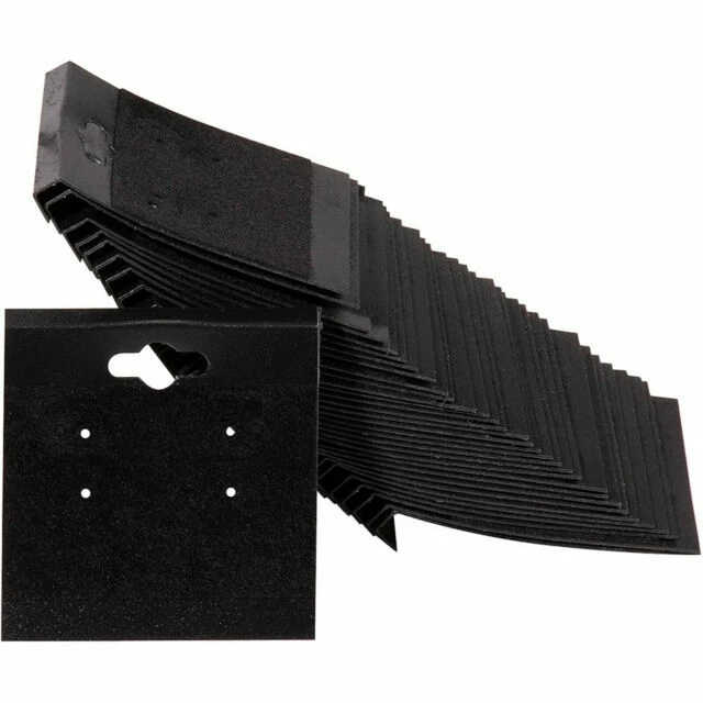 Genie Crafts 2x2" Earring Cards - Black, 100 Pack (HXKAP)