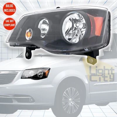 Faro halógeno para conductor Grand Caravan 2011-2020 (ajuste negro) con bombilla izquierda Foto 1 de 4