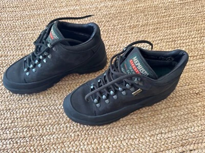 Botas de tornozelo femininas Mephisto Slacker couro preto Gore-Tex caminhada tamanho EUA 7 - Imagem 1 de 4