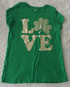 Place St Patrick's Day 16 Girls Shirt Love Shamrock TCP Children's green - Picture 1 of 1