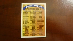 2002 TOPPS CHECKLIST # 4 OF 4 SERIES 1 BASEBALL CARD - Picture 1 of 2