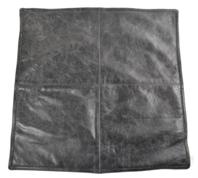 Funda de almohada de cuero Villa Home Pottery Barn Gaona 22x22 ónix envejecido negra Foto 1 de 4