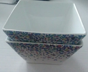 Cynthia Rowley Ceramic Floral Dessert Appetizer Snack Bowls set of 2 - Picture 1 of 7
