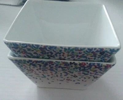 Cynthia Rowley Ceramic Floral Dessert Appetizer Snack Bowls set of 2 - Image 1 of 4