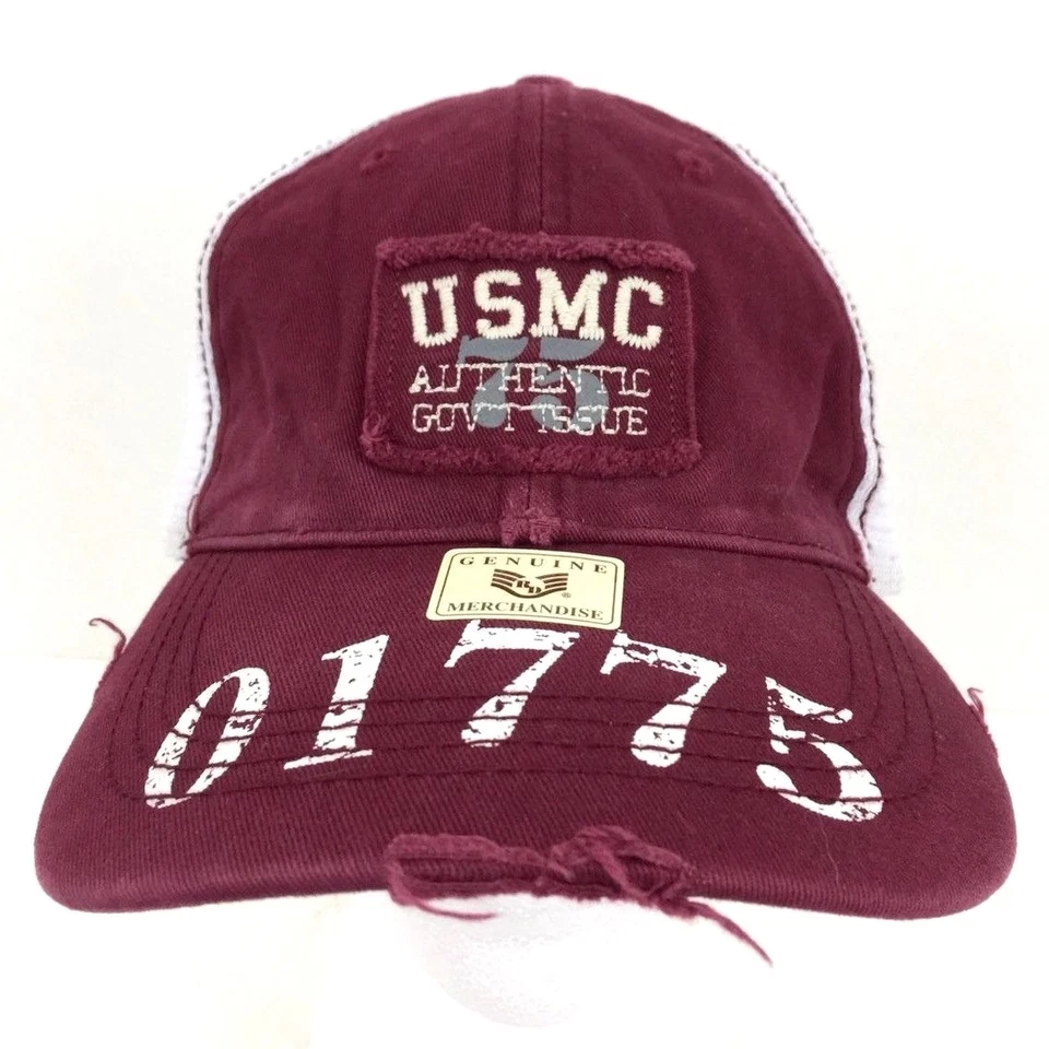 Boné USMC Corpo de Fuzileiros Navais Chapéu Logotipo Malha Militar Traseira Beisebol Aflito Snapback - Imagem 1 de 4