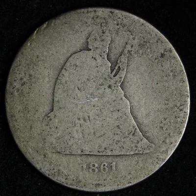 1861 Seated Liberty Silver Quarter E274 XXL - Image 1 of 2