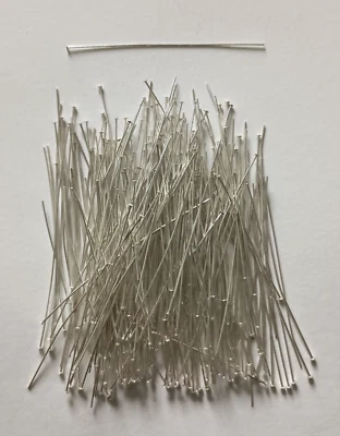 HEADPINS de latón plateado de 3 pulgadas 21 ga 100 unidades pasadores de cabeza-plomo + sin níquel  Foto 1 de 2