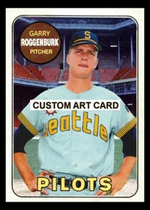 Garry Roggenburk Seattle Pilots 2024 / 1969 Custom Made Baseball Art Card - Picture 1 of 2