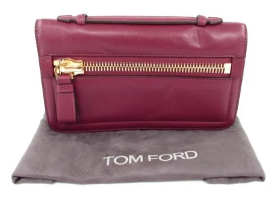 Tom Ford Jennifer Clutch pulseira de couro de bezerro vermelho carnal quase perfeito zíper exclusivo NOVO! - Imagem 1 de 4
