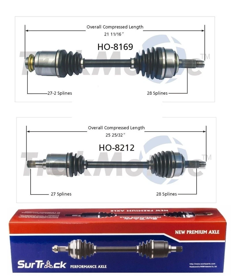 For Acura TSX FWD 2004-2008 Pair of Front CV Axle Shaft Assemblies SurTrack Set - Image 1 of 1