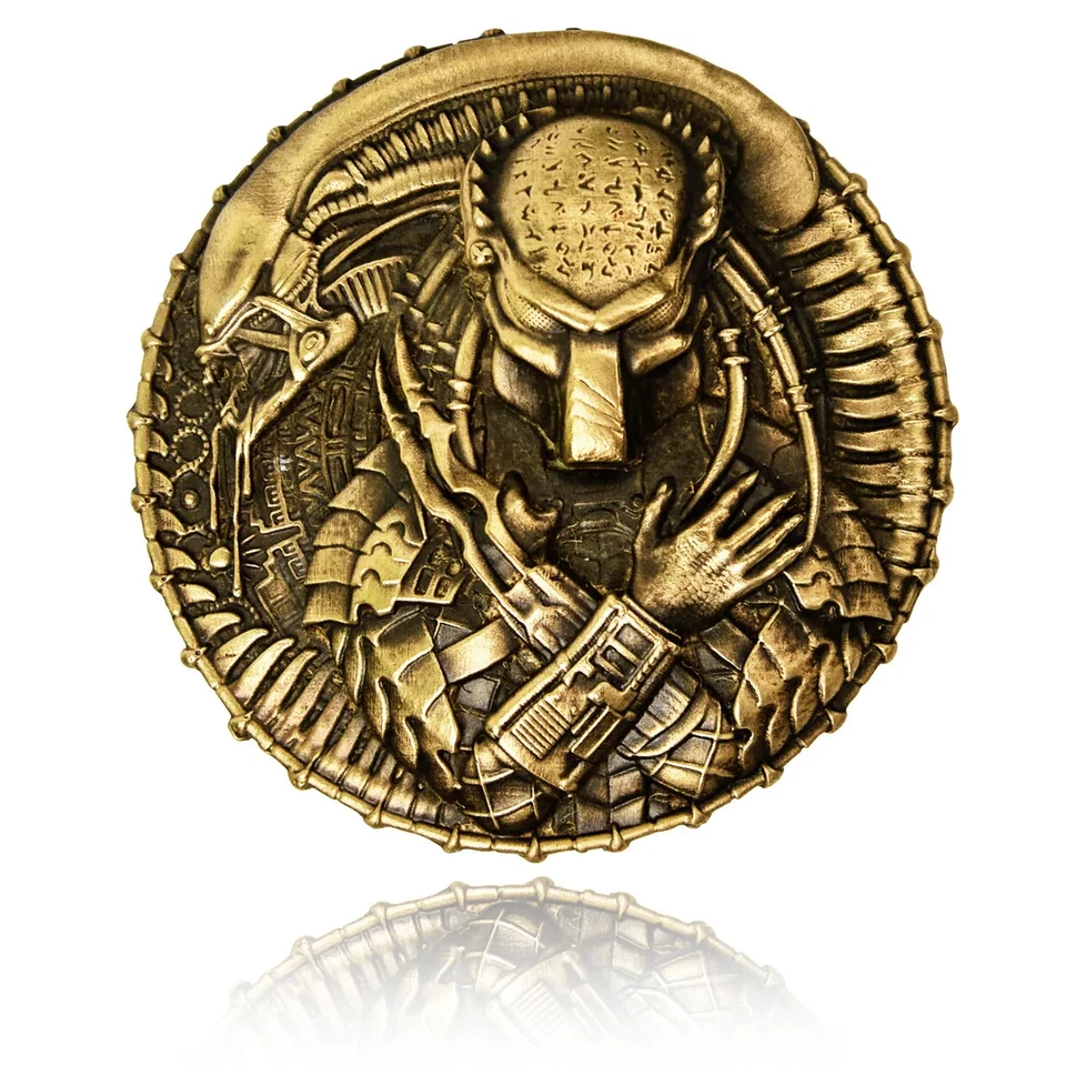 Hebilla de cinturón sólida para hombre "Alien vs Predator", hebilla de latón, hebilla hecha a mano Foto 1 de 4