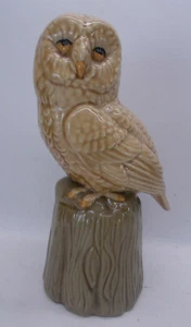 Ceramic Owl On Tree Perch Figurine Statue 8” Tall Brown - Picture 1 of 11