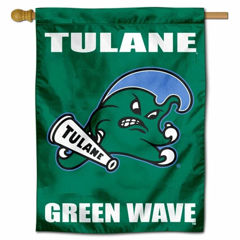 Tulane University Angry Wave Two Sided House Flag Cover