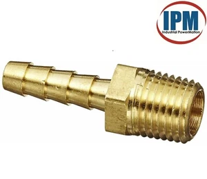 1/4" Hose Barb x 1/8" NPT Male Brass Hose Fitting HB04-MNPT02 FACTORY NEW! - Picture 1 of 3