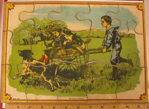 CIRCA 1880 ANTIQUE JIG SAW JIGSAW PUZZLE OUT FOR A FROLIC # 4146-X3 RARE !! - Picture 1 of 3