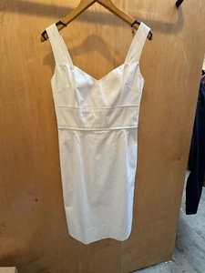 DOLCE AND GABBANA White Structured Cotton Corset Style Knne Length Dress 44/8 - Picture 1 of 9