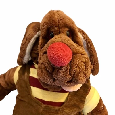 "Mono de peluche de 16"" Ganzbros Wrinkles Hound Dog Puppet marrón oscuro 1981 de colección" Foto 1 de 4