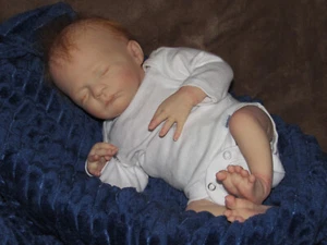 Reborn Doll Bam Bam by Severine Piret, 17" 3 Lbs. COA - Picture 1 of 19
