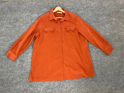Camisa Roaman para hombre 1X grande 1XL gamuza microfibra abotonada naranja vintage N2 Foto 1 de 4