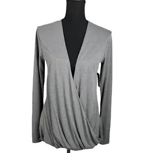 Neu mit Etikett Xersion Damenbluse Größe Small grau Langarm vorne gekreuzt - Bild 1 von 5
