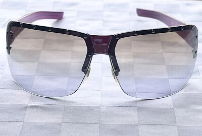 Gafas de sol vintage Gucci Y2K púrpura sin marco con tachuelas estuche original como nuevas  Foto 1 de 4