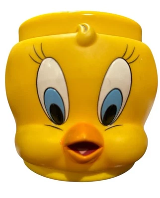 Tweety Bird Mug Cup Warner Bros Looney Tunes Plastic Vintage 1992 3D - Image 1 of 4