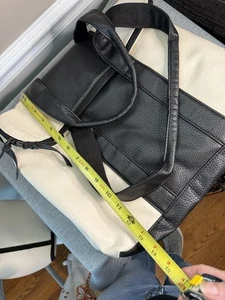 Tasche Kunstleder schwarz und creme - Bild 1 von 6