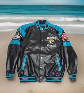 Giacca di pelle uomo Jacksonville Jaguars Big Logo Fx nuova XL X-Large ricamata - Foto 1 di 15