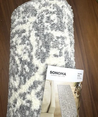 Sonoma 24x 72" Gray Rustic Medallion Nonskid Runner Luxury Plush - Image 1 of 4