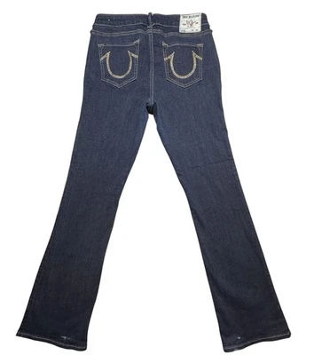 Pantalones de mezclilla True Religion para mujer 32 azul oscuro Becca tiro medio corte botín elástico Foto 1 de 4